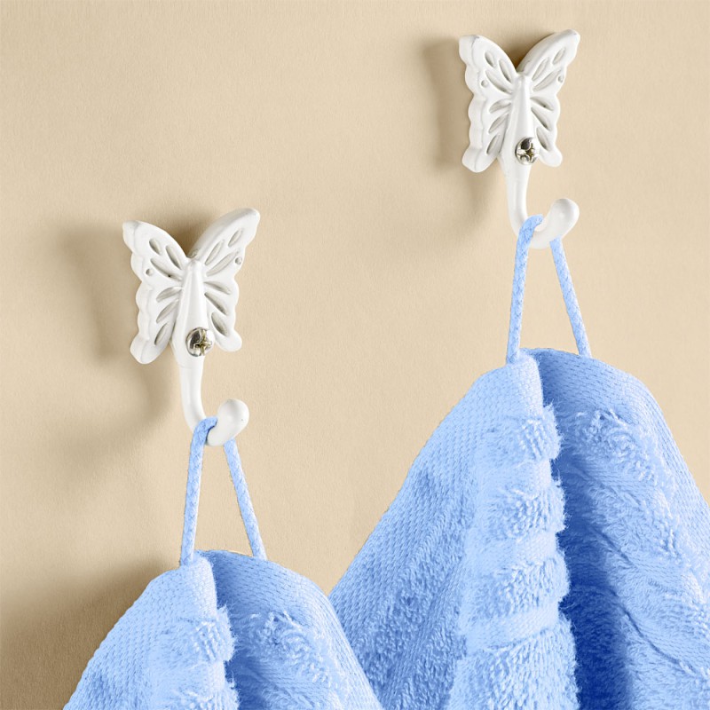 4 Stück Handtuchhaken Wandhaken Garderoben Haken Vollmetall Schmetterling Motiv