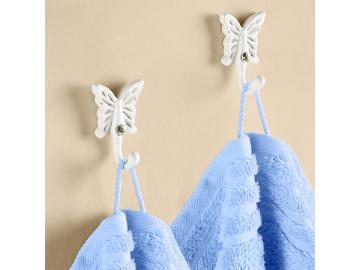 4 Stück Handtuchhaken Wandhaken Garderoben Haken Vollmetall Schmetterling Motiv