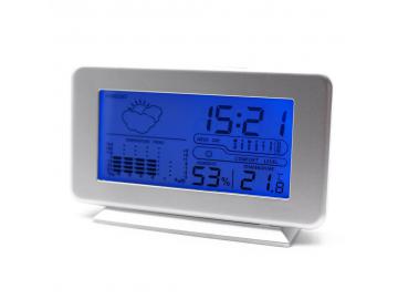 Wetterstation Tischuhr LCD Wecker Temperaturanzeige Luftfeuchte Wettervorhersage