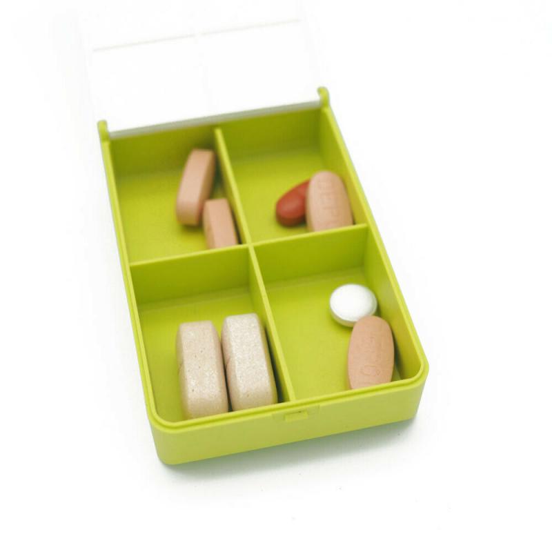 Medikamentenbox Pillendose Pillenbox Tablettenbox 4-fach Unterteilung mit Deckel