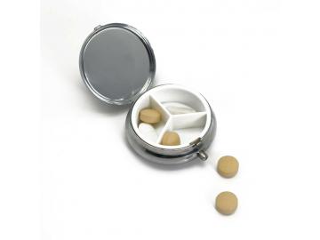 Medikamentenbox Pillendose rund Tablettenbox Tablettendose mit Unterteilung