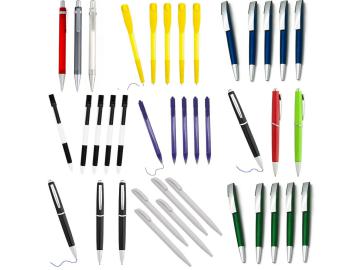 100 elegante Kugelschreiber Kulis Kuli Druckkugelschreiber mit Mine gemischt