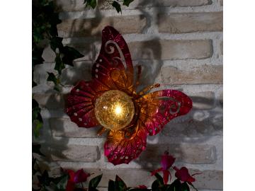 LED Solarleuchte Wandleuchte Garten Leuchte Außenlampe Schmetterling Solarlicht